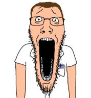 avgn doug_walker full_body glasses hair nostalgia_critic open_mouth scared soyjak stubble variant:nostaljak white_skin // 1000x1078 // 17.6KB