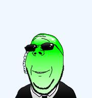 artist:greenfag central_intelligence_agency clothes frutiger_aero glasses glowing shiny subvariant:wholesome_soyjak suit sunglasses variant:gapejak // 1084x1150 // 213.8KB