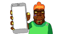 brown_skin clothes discord discord_logo_facial_mark drool facial_mark fnf_pedo hat holding_object holding_phone looking_at_you orange_hair phone pico showing_phone soyjak stubble subvariant:chudplier subvariant:phoneplier subvariant:phoneplier_vertical template thick_eyebrows variant:chudjak variant:markiplier_soyjak yellow_sclera yellow_teeth // 1607x966 // 193.1KB