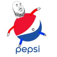 amerimutt arm circle clothes ear fat full_body leg logo open_mouth pepsi red_shirt soda soyjak stubble text variant:fatjak // 890x890 // 104.8KB