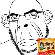 candy closed_mouth ear glasses soyjak stubble variant:cobson wrinkles // 828x826 // 389.8KB