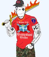 bible_verse blond blue_eyes camouflage christian_cross christian_identity christianity confederate full_body identitarian israel kkk ku_klux_klan muscles protestant swastika swastikas,tattoos sword tattoo total_nigger_death transparent_background trend:aryan variant:cobson white_skin yellow_hair // 1704x1948 // 1.4MB