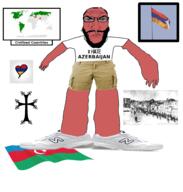 angry arm armenia armenian_genocide azerbaijan beard clothes cross flag flag:armenia flag:artsakh flag:azerbaijan full_body glasses hand heart i_hate leg map new_balance punisher_face red_skin shoe sneakers soyjak subvariant:science_lover text tshirt variant:markiplier_soyjak // 1866x1963 // 1.2MB