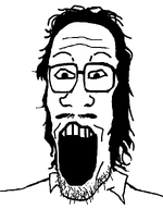 beard clothes coal eyebrows gape glasses mustache series:fusionjaks soy soyjak stubble variant:markiplier_soyjak variant:mulletjak white_skin wrinkles // 838x1072 // 112.0KB