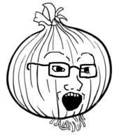 food foodjak glasses onion open_mouth series:fruiterz! soyjak stubble teeth variant:soyak vegetable // 827x953 // 279.1KB