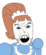 blue_eyes brown_hair emmy_the_robot maid molly_(nandroid) nandroid open_mouth robot teeth variant:feraljak // 1138x1364 // 107.2KB