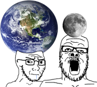 cross_eyed drool dumb earth hand moon object object_on_head subvariant:soyak_(irritated) variant:a24_slowburn_soyjak variant:soyak // 1001x900 // 837.7KB