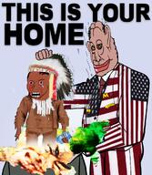 american_flag amerimutt amphibian angry black_skin bloodshot_eyes brown_skin frog holding_object indian mutt_lips muttoid nas:amerimutt nas:pepe native_american pepe_the_frog siberia smile variant:wojak // 878x1012 // 968.1KB
