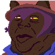 brown_skin cat_ear clothes hair hat jimbo_(namefag) jimbo_(user) jimbrap lips meta:namefags niko_(oneshot) oneshot pixel_art series:jimbo_emotes variant:alicia yellow_sclera yellow_teeth // 97x97 // 1.5KB