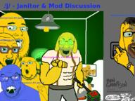 angry animal arm beard ben_garrison blue_skin buff central_intelligence_agency clothes computer discord dog ear federal_bureau_of_investigation glasses glowing hand janny janon multiple_soyjaks open_mouth salvia soyjak stan_kelly stubble text tongue variant:el_perro_rabioso variant:fatjak variant:feraljak variant:nojak variant:norwegian variant:soyak variant:zoomer_on_computer yellow_skin // 800x600 // 247.9KB