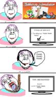 4soyjaks ban bloodshot_eyes clothes comic computer crying flag glasses hanging mustache open_mouth purple_hair rope say_word_money_stolen smile soyjak speech_bubble stubble suicide tabletop_simulator text tongue tranny variant:bernd video_game yellow_teeth // 608x1059 // 382.5KB