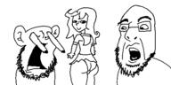 2soyjaks ass awooga drawkleki ear eyes_popping female hair kleki oekaki open_mouth soyjak stubble variant:cobson variant:impish_soyak_ears // 500x250 // 12.2KB
