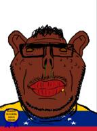acne amerimutt artist:bulgarian award badge black_skin closed_mouth clothes countrywar fat flag:venezuela front_facing glasses hair lips looking_at_you mucus mustache mutt neutral nigger no_pupils pedophile ribbon slopjak stubble subvariant:impish_amerimutt subvariant:impish_front text unibrow variant:impish_soyak_ears venezuela venezuelan_(user) wart yellow_teeth // 594x797 // 70.6KB