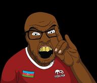 azerbaijan azeri azericoon bozkurt football glasses iran iranian pan_turk soccer southern_azerbaijan soyjak tiraxtur tractor variant:feraljak wolf_salute // 1080x920 // 73.0KB