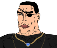 Beauregard_(user) aliased black_shirt chain eyepatch gem gold_chain jewelry stronghold stronghold_crusader subvariant:perceptive_chud variant:chudjak // 600x508 // 46.9KB