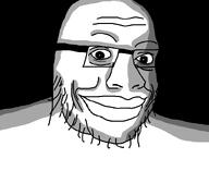 bald beard big_lips creepy glasses omnious rape smile soyjak template variant:unknown white_background wrinkles // 797x742 // 26.0KB