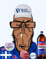 Montreal_Canadiens bloc_quebecois booger brown_skin button canada clothes dying_with_dignity flag:quebec food french_canadian glasses hat hockey meat montreal_smoked_meat pepsi quebec quebec_nordiques soda stubble subvariant:euromutt suicide transparent_background variant:markiplier_soyjak // 1406x1815 // 1.0MB