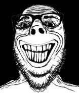 black_background dark glasses scary smile soyjak stubble variant:dubbbzjak // 666x822 // 43.0KB