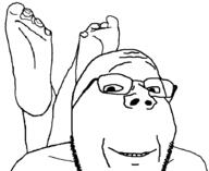 foot glasses leg looking_at_you smile soyjak stubble subvariant:wholesome_soyjak variant:gapejak // 907x741 // 25.3KB