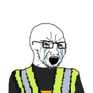 amazon angry black clothes crying glasses information_technology jacket open_mouth operations_technology_it soyjak stubble variant:soyak wagie // 554x554 // 63.3KB