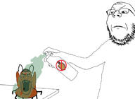 bug cockroach hindflea hindu indian pajeet seethe spray variant:gapejak variant:markiplier_soyjak white_background // 1374x1000 // 78.3KB