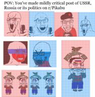 angry arm authcenter authleft authoritarian authright bloodshot_eyes che_guevara clenched_teeth clothes communism cope_cage country crying crying_wojak firearm flag full_body glasses gun hair hand hat holding_gun holding_object holding_pistol large_eyebrows leg military_beret missile multiple_soyjaks open_mouth pikabu pistol pointing pointing_gun political_compass reddit_moment rocket russia russo_ukrainian_war small_brain soyjak stretched_mouth stubble subvariant:big-boy variant:chudjak variant:cryboy_soyjak variant:feraljak variant:soyak vatnik weapon wojak z_(russian_symbol) // 1450x1484 // 597.9KB