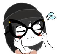 anime arm beanie cheeks closed_eyes closed_mouth clothes female glasses gyate_gyate hair hand necklace nervous redraw sad soyjak sweating variant:soytan // 1665x1572 // 313.8KB