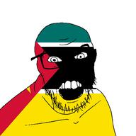 angry country flag glasses jacksepticeye looking_at_you mozambique mustache open_mouth soyjak stubble teeth variant:feraljak youtube // 1500x1500 // 25.4KB