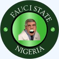 africa bauchi bauchi_state blue_eyes clothes coat coat_of_arms collared_coat collared_shirt distorted doctor dr_fauci ear glasses gradient grey_hair irl lab_coat necktie nigeria open_mouth seal soyjak state teeth text variant:feraljak white_text // 1000x1002 // 408.1KB