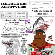 ack art_school artist:colorlesspy aryan_artstyle avidia_(colorless) blood brown_skin colorlesspy(nameroach) context educational fembooru_(user) flag:italy flag:liberia flag:turkiye junibooru_(user) meta:namefags omni_man painted_skin shitalian shitskin subvariant:mexiaryan t50_eyes tape teaching transformers turkroach variant:bernd variant:cobson variant:meximutt violence // 3072x3072 // 2.9MB