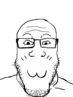 :3 closed_mouth glasses kawaii looking_at_you owo smile soyjak stubble subvariant:neutralplier variant:markiplier_soyjak // 600x800 // 7.1KB