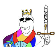 cards colorful crown diamonds green_arrow hand jewelry robe subvariant:wholesome_soyjak sword variant:gapejak ywnbaw // 1170x1003 // 358.1KB
