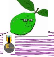 artist:sectionalism badge clothes food fruit glasses leaf lime low_effort medal ms_paint neutral stubble subvariant:neutralplier variant:markiplier_soyjak // 605x645 // 85.0KB