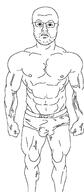 arm buff closed_mouth clothes erection fist glasses hand leg mustache nsfw penis soyjak stubble text underpants variant:unknown vein // 800x1833 // 34.0KB