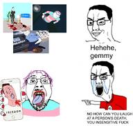 ack angry black_skin blood bridge brown_skin charlie_kirk charlotte_fosgate chud closed_eyes crying falling flag:nazi_germany flag:transgender_pride_flag george_floyd glasses gunshot_wound hair hand holding_phone hypocrisy hypocrite lips multiple_soyjaks murder nazi_flag open_mouth patrick_crusius phone pink_nails pointing police purple_hair red_eyes smug suicide swastika teeth text tongue tranny transgender_flag troon variant:bernd variant:chudjak variant:gapejak variant:impish_soyak_ears variant:meximutt variant:smugjak walmart white_skin // 1080x1030 // 502.5KB