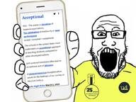 2023 apple_(company) arm badge glasses hair hand holding_object holding_phone iphone march march_2 open_mouth phone soyjak stubble subvariant:phoneplier subvariant:phoneplier_vertical teeth urban_dictionary variant:markiplier_soyjak // 1024x768 // 300.4KB