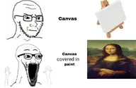 beard canvas drawing excited glasses meta:not_oc mona_lisa open_mouth painting soyjak subvariant:soyak_(irritated) subvariant:wewjak variant:soyak // 1170x763 // 102.4KB