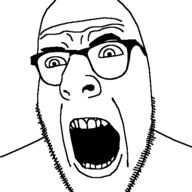 alternate angry glasses open_mouth soyjak stubble variant:cobson // 512x512 // 27.4KB
