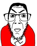 angry clothes flag flag:nazi_germany glasses hair merge nazism no_arms series:chuddified_soyjaks soyjak stubble subvariant:chudjak_front subvariant:dykeson swastika thick_eyebrows variant:chudjak variant:dylanjak // 678x831 // 144.0KB