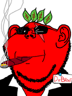 broot cigar clothes dr_e dr_evil ear eyebrows leaf name red_skin scar scarred_eye series:fusion_namefags sign smile smoke suit transparent_background variant:impish_soyak_ears // 598x800 // 25.1KB