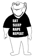 clothes eat_sleep_game_repeat fat full_body impact_font rapist smile stubble text tshirt variant:impish_soyak_ears // 1440x2000 // 49.1KB