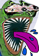 amphibian animated frog licking nas:pepe open_mouth pepe pepe_the_frog saliva spit subnas:hungrytas teeth tongue tongue_out