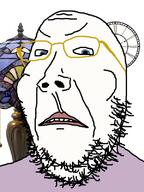 angry blue_eyes clock closed_mouth glasses lamp old soyjak stubble variant:gapejak // 600x800 // 95.6KB