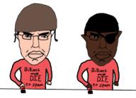 2soyjaks angry arm beanie black_skin button closed_mouth clothes demoman_(tf2) ear eyepatch glasses hand hat helmet millions_must_die soldier_(tf2) soyjak subvariant:pol_face team_fortress_2 text v_(4chan) valve variant:chudjak video_game white_skin // 1114x807 // 275.9KB