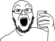 beard glasses holding_object holding_phone open_mouth phone template variant:selfiejak // 584x428 // 12.7KB