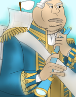 admiral art big_lips binoculars drawing eyebrows flag navy nose powdered_wig sash ship sketch stubble uniform variant:meximutt wig // 1600x2048 // 2.4MB