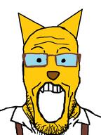 cat_ear clothes glasses janny open_mouth series:unfunnycreature soyjak stubble unfunny_creature variant:markiplier_soyjak yellow_skin // 600x800 // 39.6KB