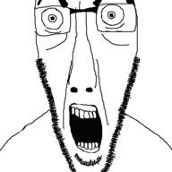 glasses looking_at_you open_mouth redraw soyjak stubble variant:cobson // 461x461 // 18.8KB