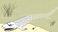 animal beach can glasses open_mouth reptile soyjak sproke stubble tiktaalik variant:unknown // 1200x675 // 64.2KB