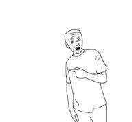 arm clothes ear hand open_mouth pointing soyjak stubble variant:unknown // 1294x1200 // 18.2KB